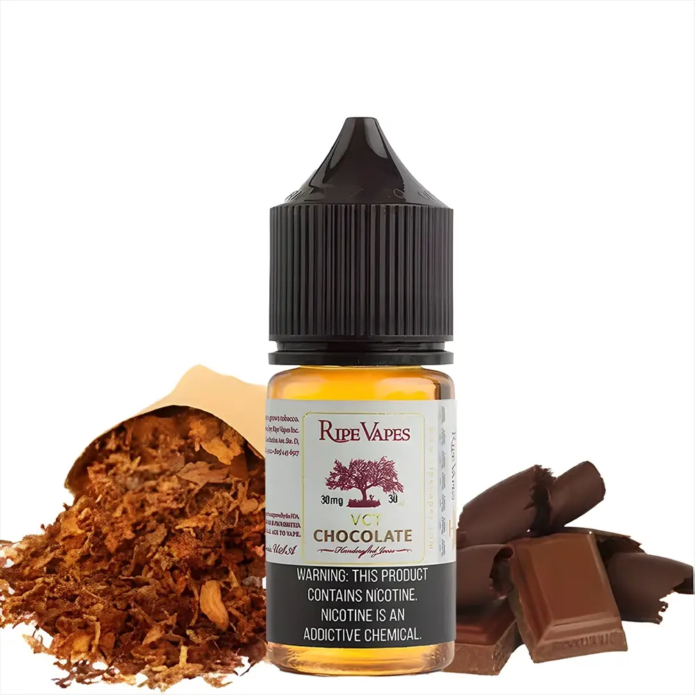 سالت نیکوتین تنباکو شکلات رایپ وپیز-سالت نیکوتین تنباکو شکلات رایپ وپیز RIPE VAPES VCT CHOCOLATE با میکس جذاب طعم تلخ تنباکو و در کنار آن شیرینی خامه شکلاتی جهت به تعادل رسیدن این ترکیب توسط کمپانی آمریکایی رایپ ویپز پدید آمده تا افرادی که به دنبال میکس های خاص و جذاب در ویپینگ خود هستند و از طعم ها ...