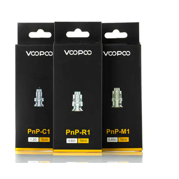 کویل ووپو پی ان پی - کویل های ووپو پی ان پی VOOPOO PNP VINCI COILS :
کویل های ووپو پی ان پی در نوع‌های متفاوت طراحی شده که در ادامه توضیح داده میشود .
کویل VOOPOO PnP-R1
مقاومت: 0.8 اهم
محدوده توان: 12 تا 18وات
نوع کویل: کویل دوگانه (MTL)
نوع مصرف: سالت نیکوتین 
مناسب برای دستگاه های:
VINCI Mod Pod Kit ، VINCI R ...